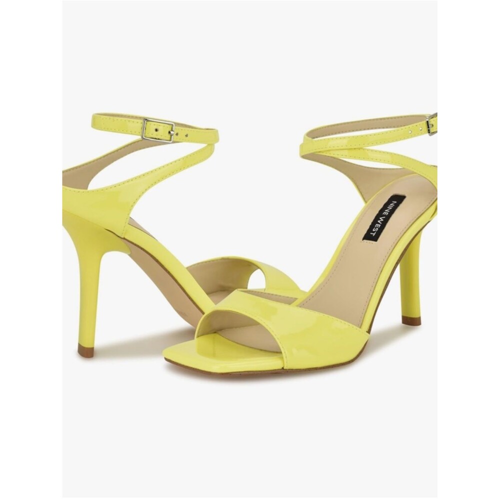 Nine West Lemon Patent Ankle-Strap Heels